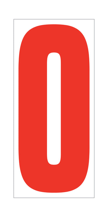 Window Sticker - 5-1/2"" Fluor. RED on WHITE - Qty. 12