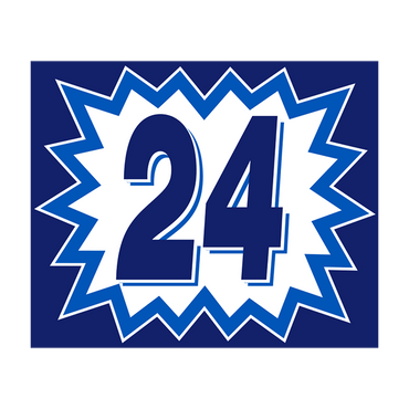 Window Sticker - Blasts - Blue/White