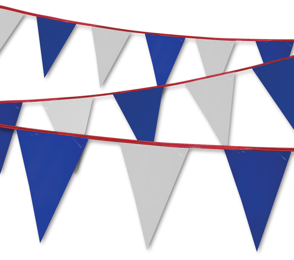 Triangle Pennants - Blue and White