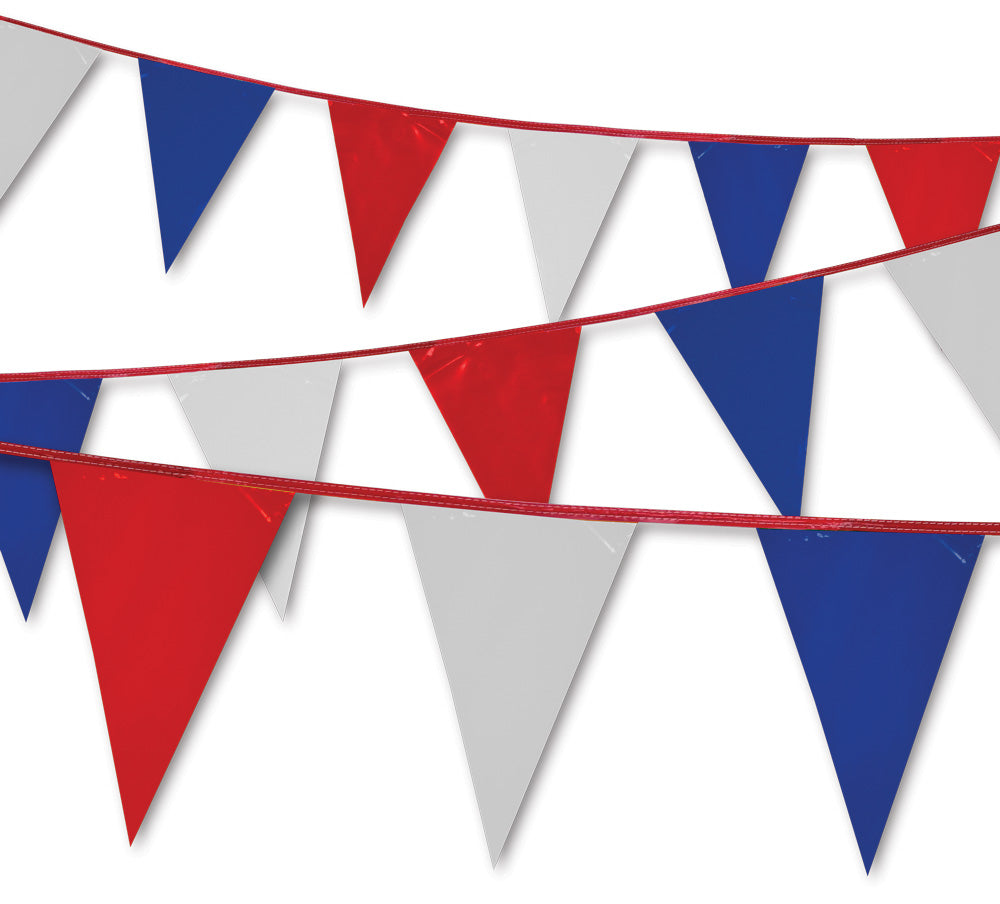 Triangle Pennants - Red, White, Blue