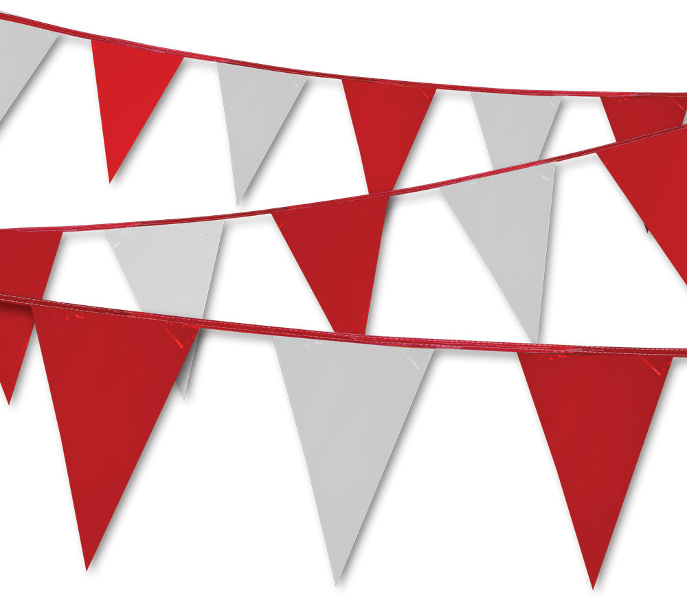 Triangle Pennants - Red and White
