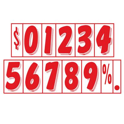 red on white numbers