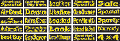 Die Cut Slogans - Yellow and Black