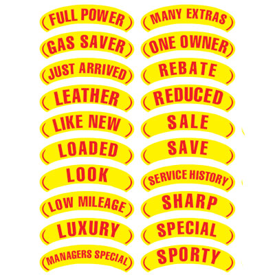 Oval Arch Slogans - Red and Yellow