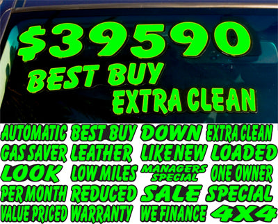 Die Cut Slogans - Chartreuse and Black