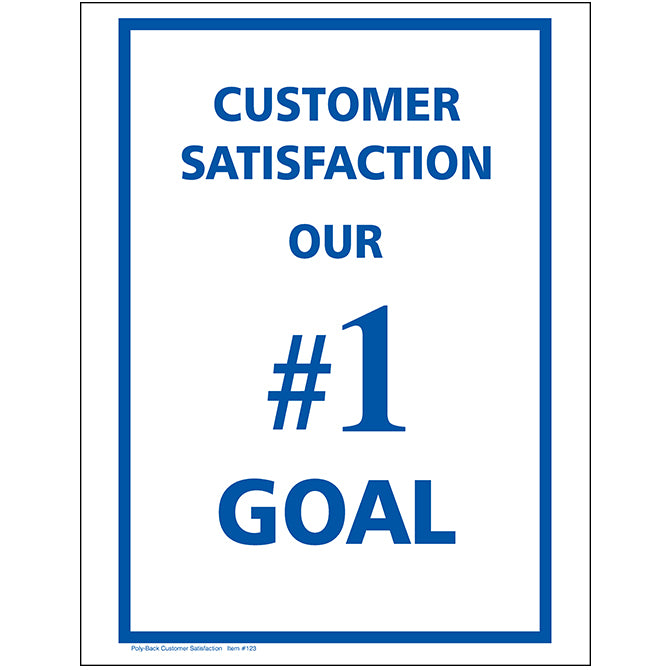 Floor Mat - Poly Back 1 Color - Blue "Customer Satisfaction"