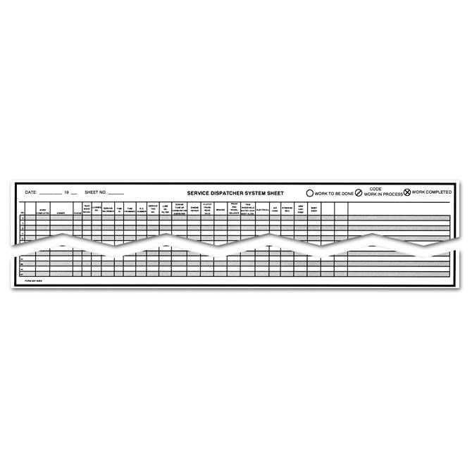 Route Sheet - 47 Line Service Dispatcher Sheet