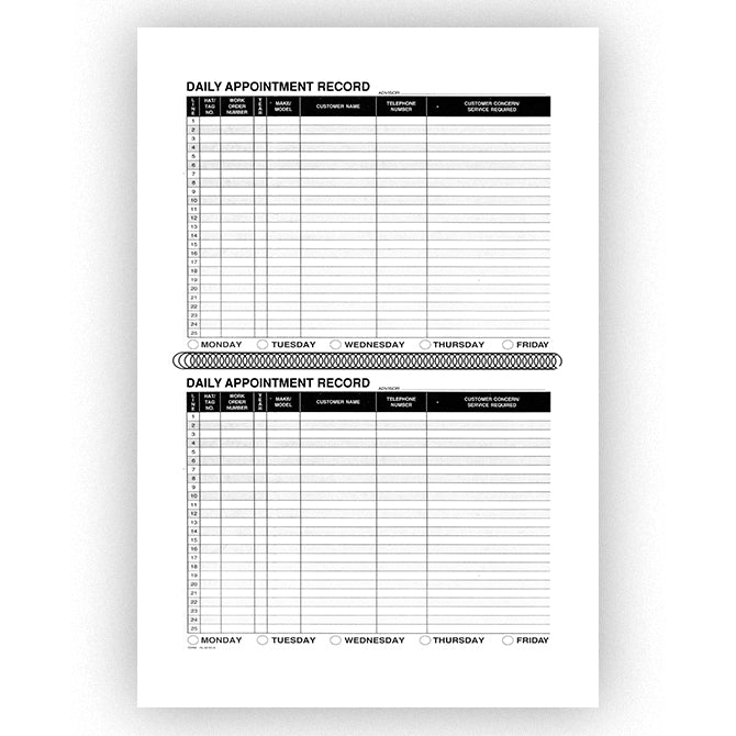 Daily Appointment Record Book