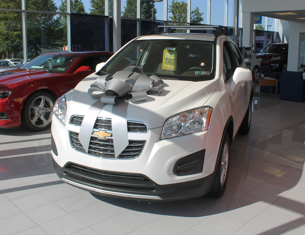 30" Magnetic Car Bow - Silver