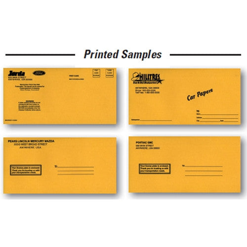 Custom License Plate Envelopes