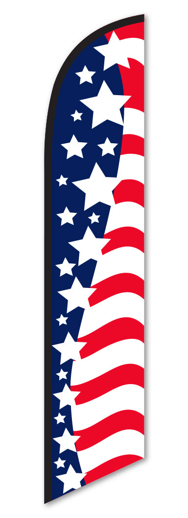 Swooper Flag - Stars and Stripes - Side Stars - Flag Only