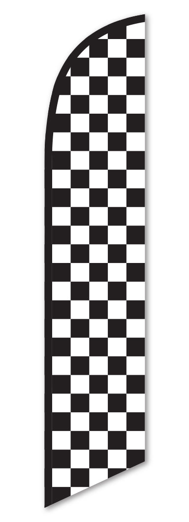 Swooper Flag - Checkered (Black/White) - Flag Only