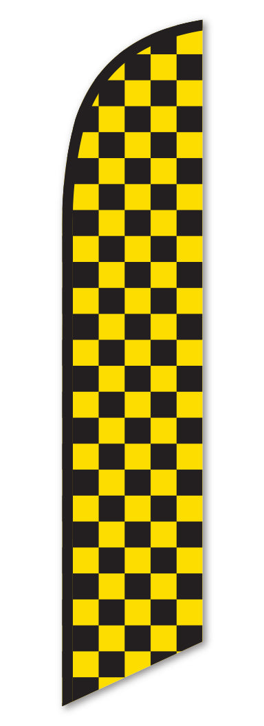 Swooper Flag - Checkered (Black/Yellow) - Flag Only