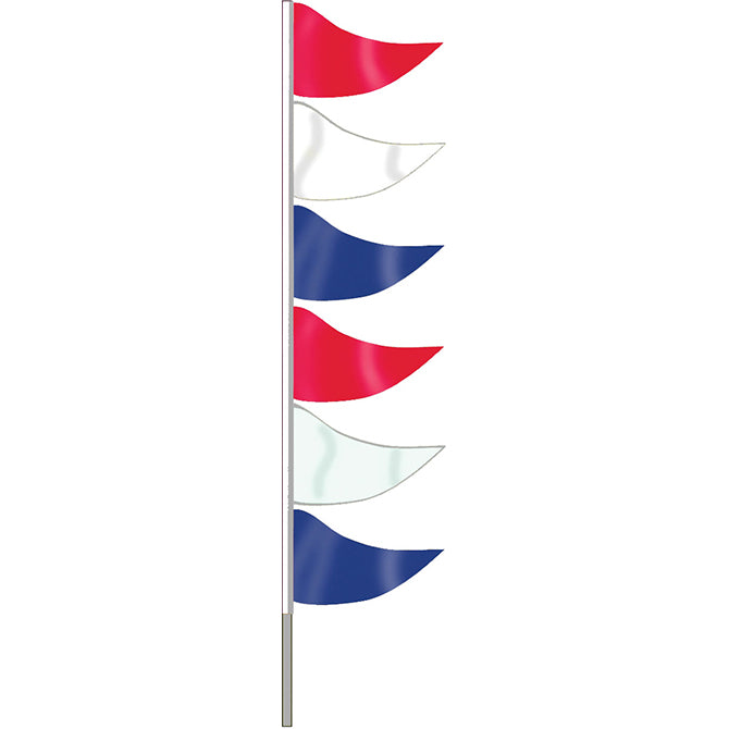 Ground Pennants- Red/White/Blue (Plasticloth) w/poles