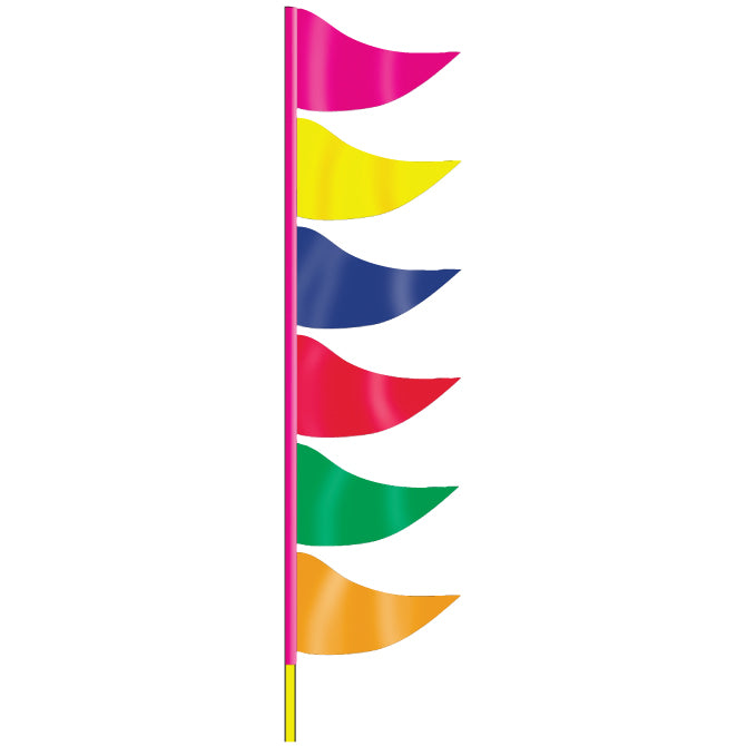 Ground Pennants- Multi Color (Plasticloth) w/poles