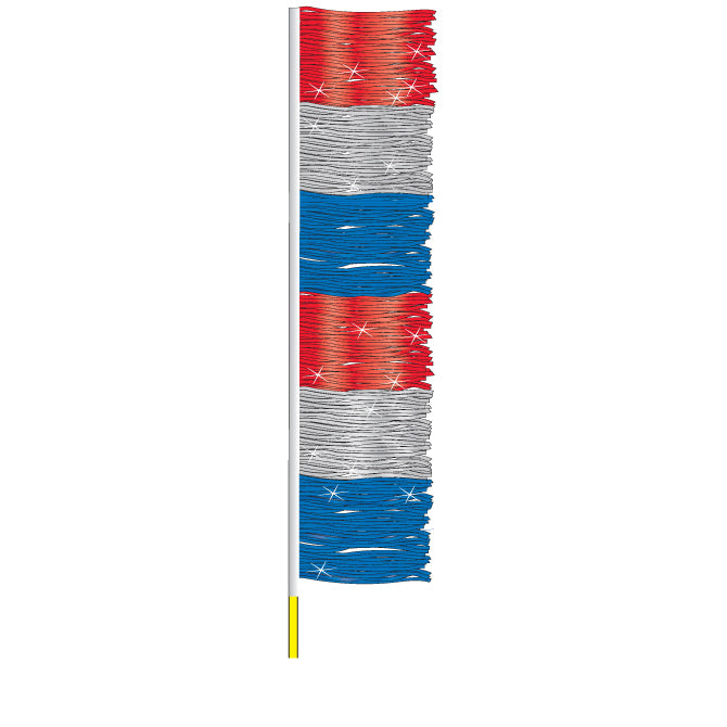 Ground Pennants- Red,Silver/Blue (Metallic) w/poles