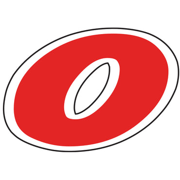 6-1/4" Red & White Die Cut Window Stickers - Qty. 12