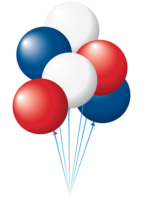 17"  Latex Balloons - Patriotic Assortment