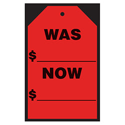 Windshield Stick On Tag - Was $_____ Now $_____