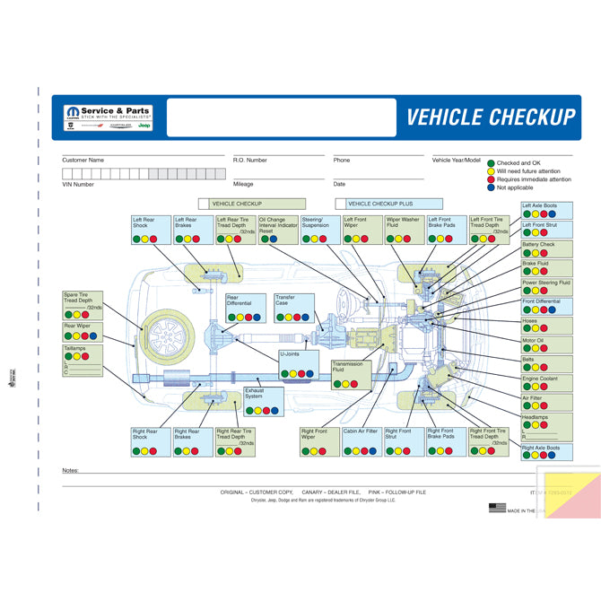 Multi-Point Inspection Form - Chrysler