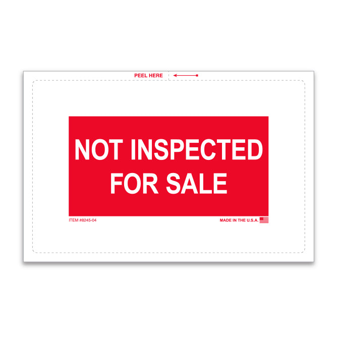 Not Inspected for Sale Sticker