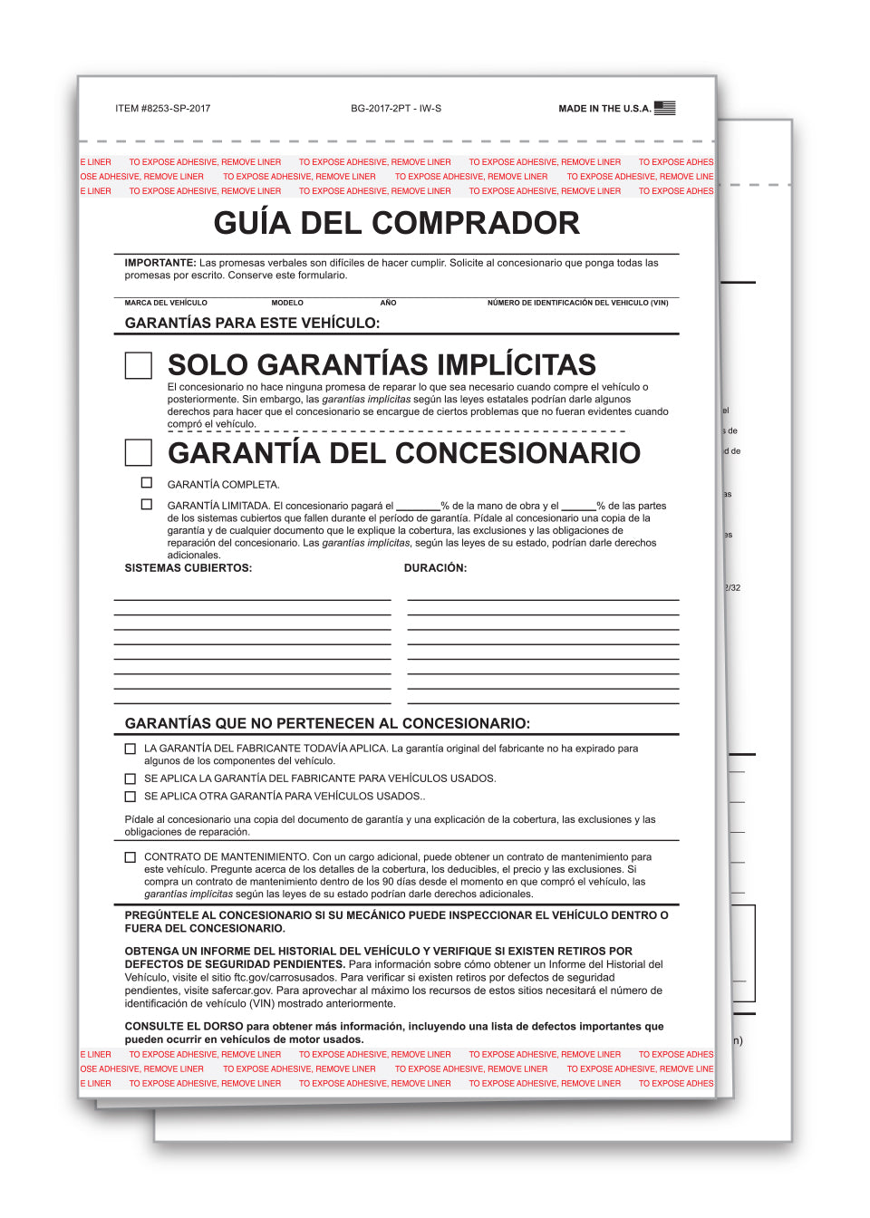 SPANISH IMPLIED WARRANTY - 2 Copies