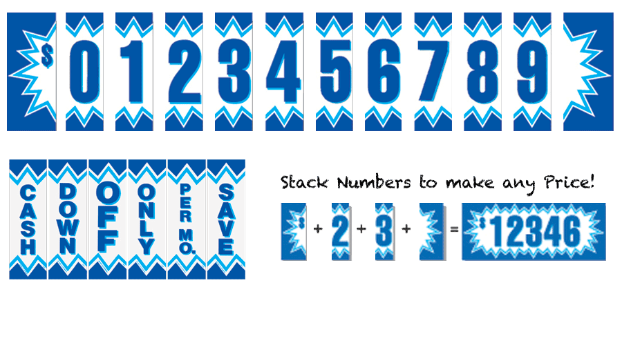 Blue Explosion Adhesive Number