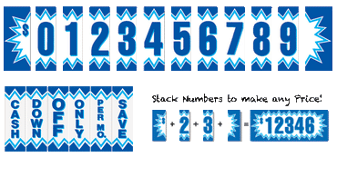 Blue Explosion Adhesive Number