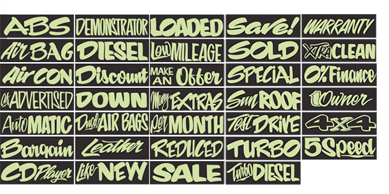 Designer Slogans - Chartreuse and Black