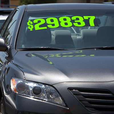 9.5" Chartreuse/Black Adhesive Number