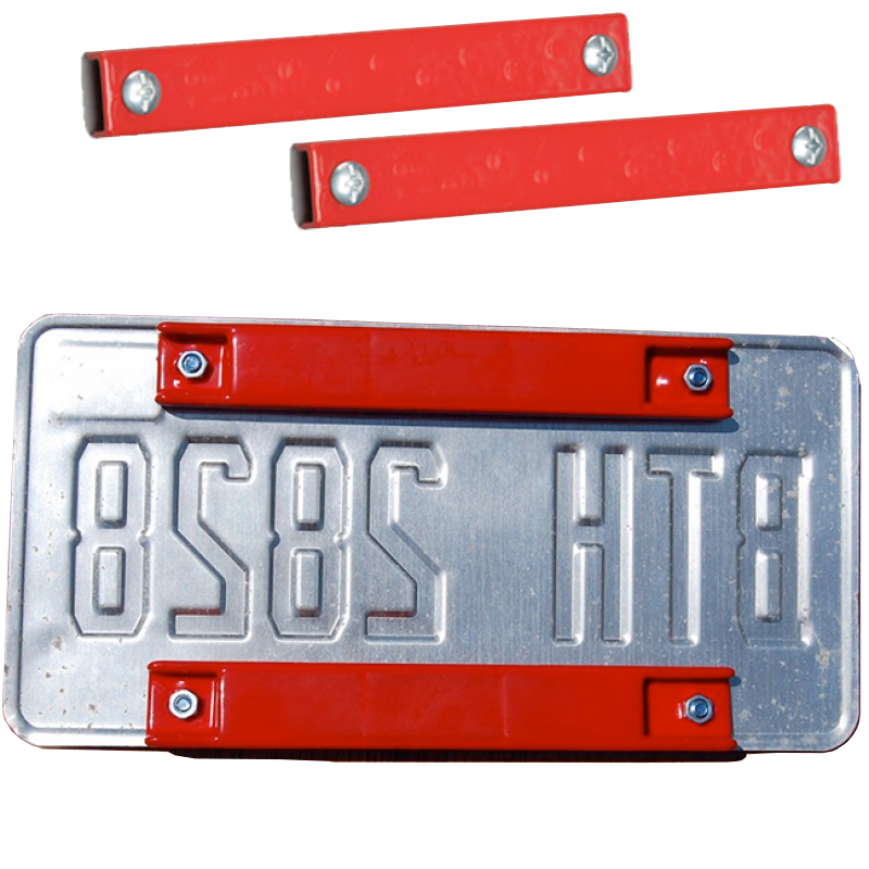 Red Rubber Coated Magnet - License Plate Holder