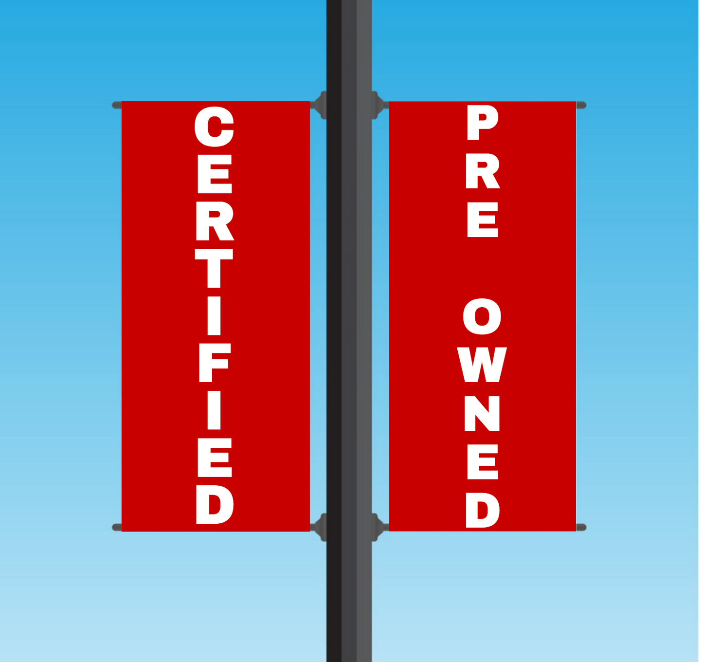 Vinyl Light Pole Banner Sets - "CERTIFIED PRE OWNED"