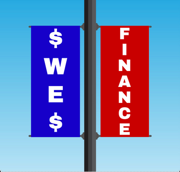 Vinyl Light Pole Banner Sets - "WE FINANCE"