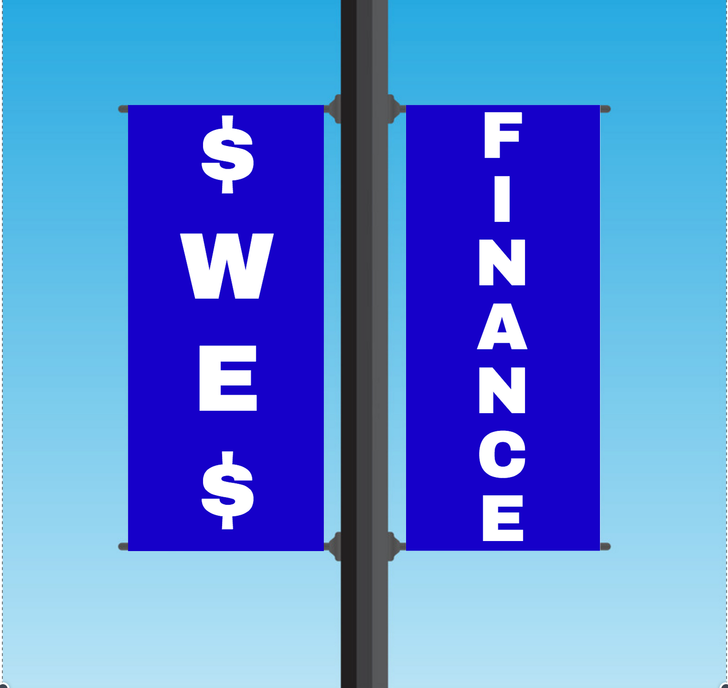 Vinyl Light Pole Banner Sets - "WE FINANCE"