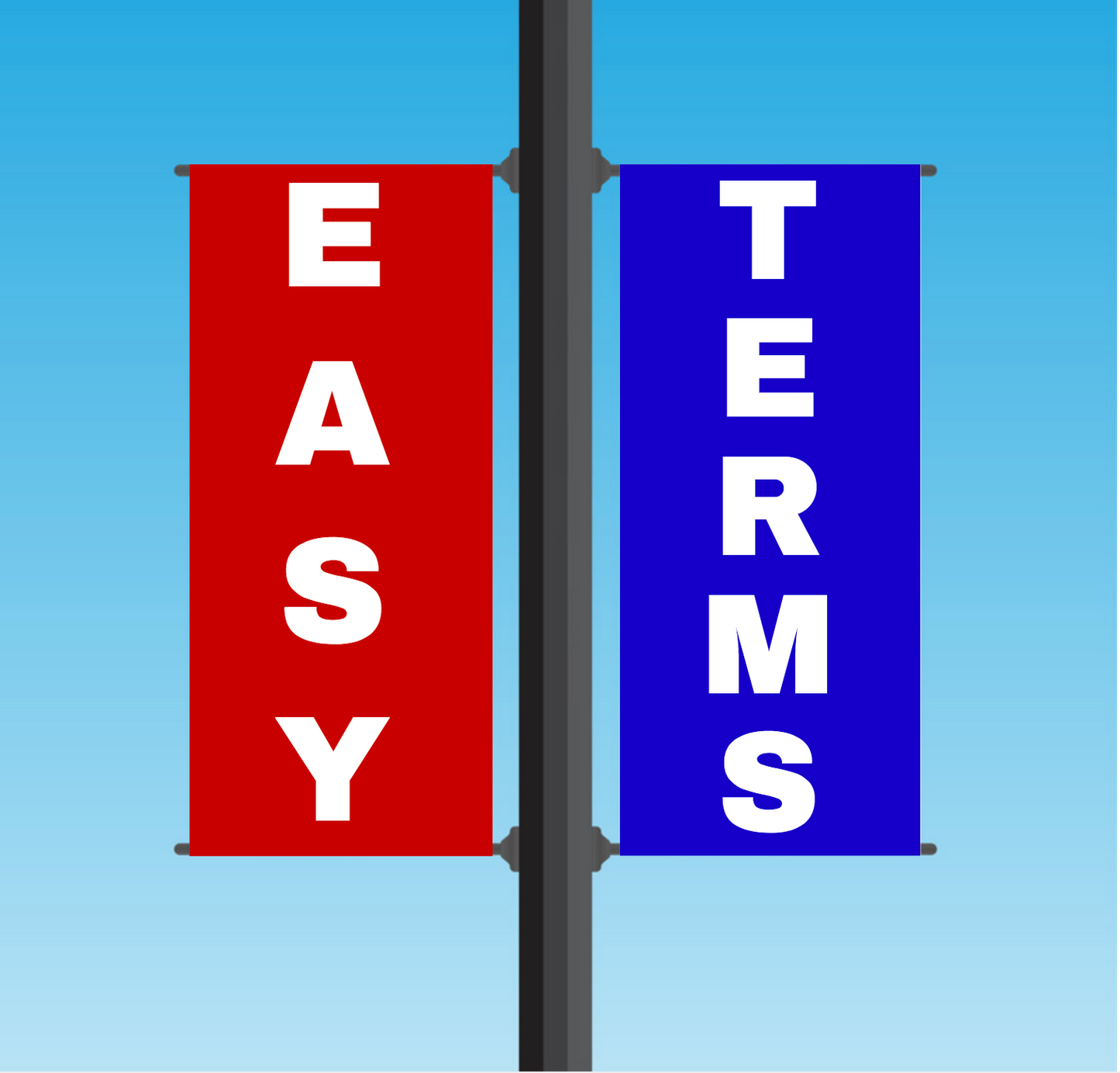 Vinyl Light Pole Banner Sets - "EASY TERMS"
