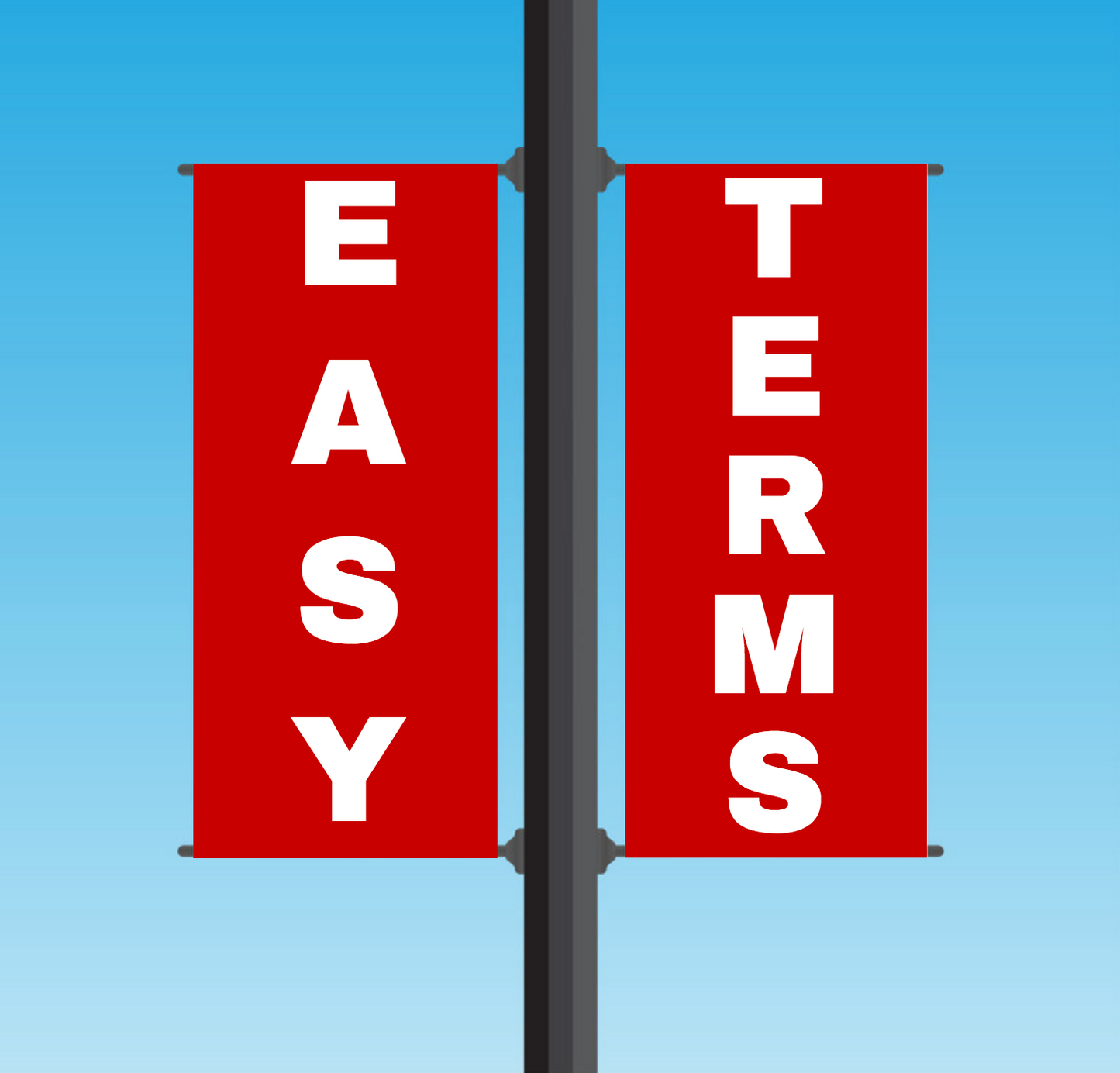 Vinyl Light Pole Banner Sets - "EASY TERMS"