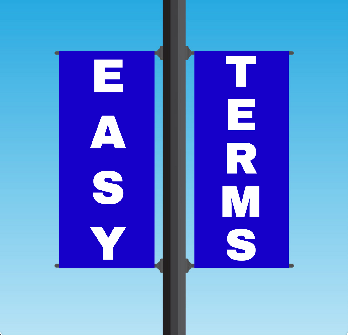Vinyl Light Pole Banner Sets - "EASY TERMS"
