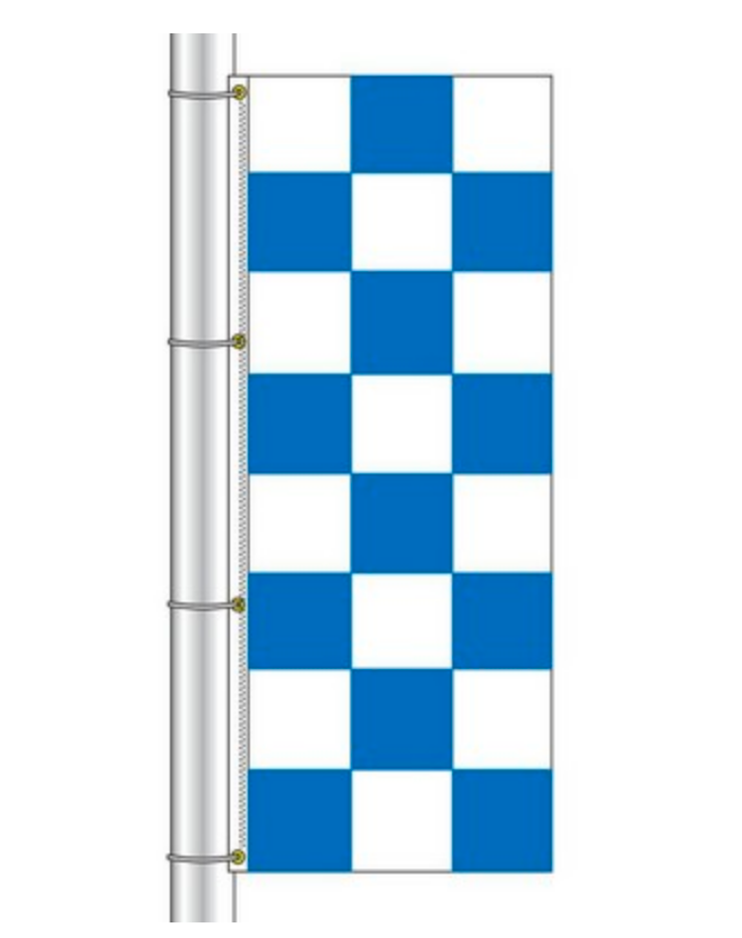 Drape Flag - Checkered / Blue and White