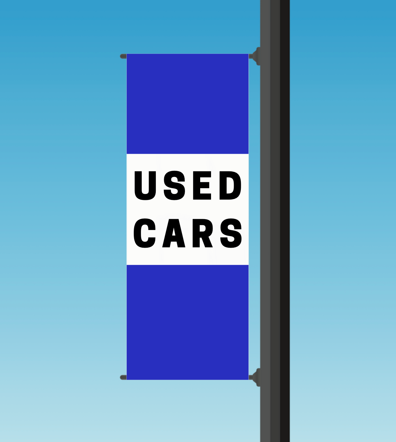 Blue and White Stacked "Used Cars"