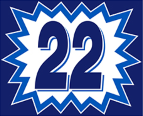 Window Sticker - Blasts - Blue/White