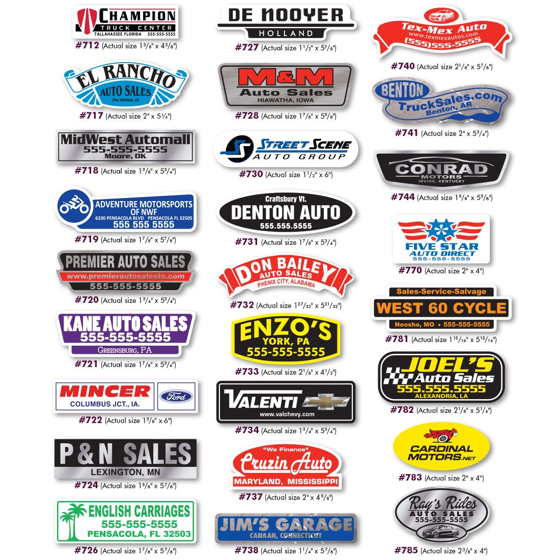 Decals - Domed Standard Dealer-Cals