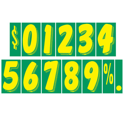 7.5" Green/Yellow Adhesive Number