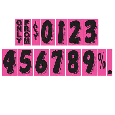 7.5" Hot Pink/Black Adhesive Number