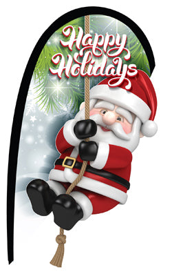 Holiday 3D Mini Teardrop Flag w/ Gator Clip Base