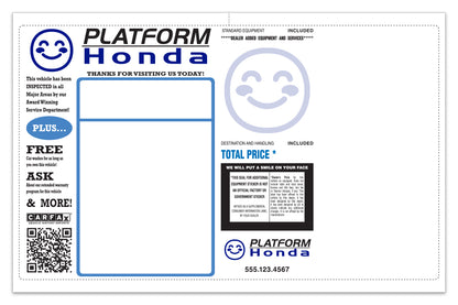 11" x 17" Laser Window Stick , CUSTOM, Perm. Adh., 1 Pt. - Qty. 1 each