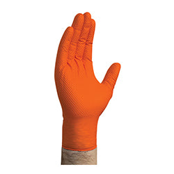 Orange Nitrile Gloves - Large - Powder Free, Box of 100