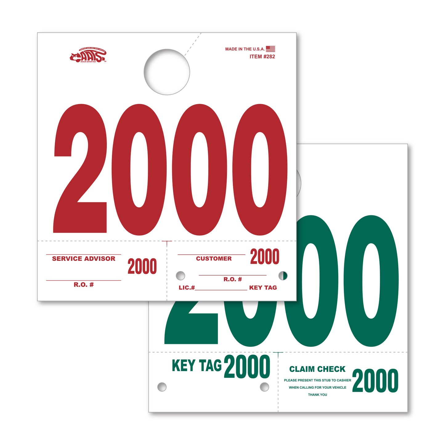 Heavy Stock Side Padded Colored Dispatch Numbers