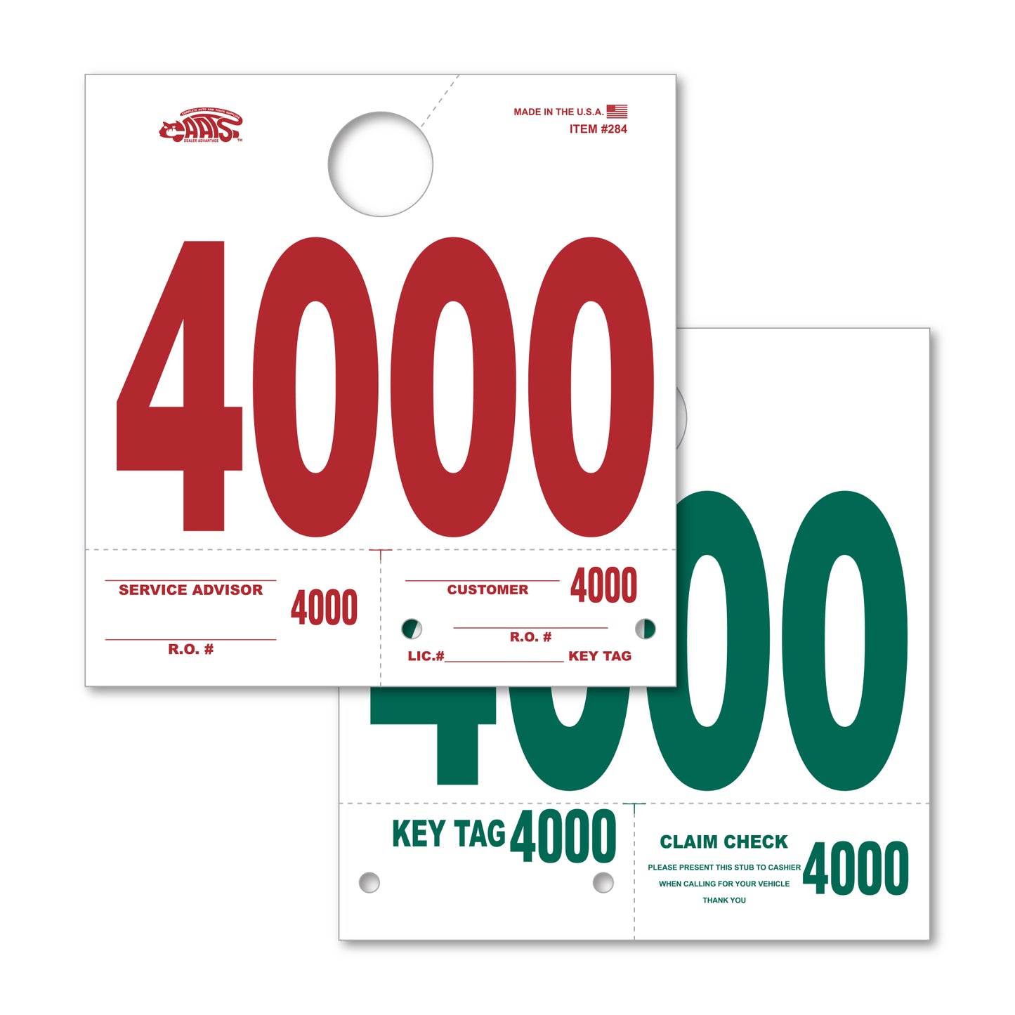 Heavy Stock Side Padded Colored Dispatch Numbers