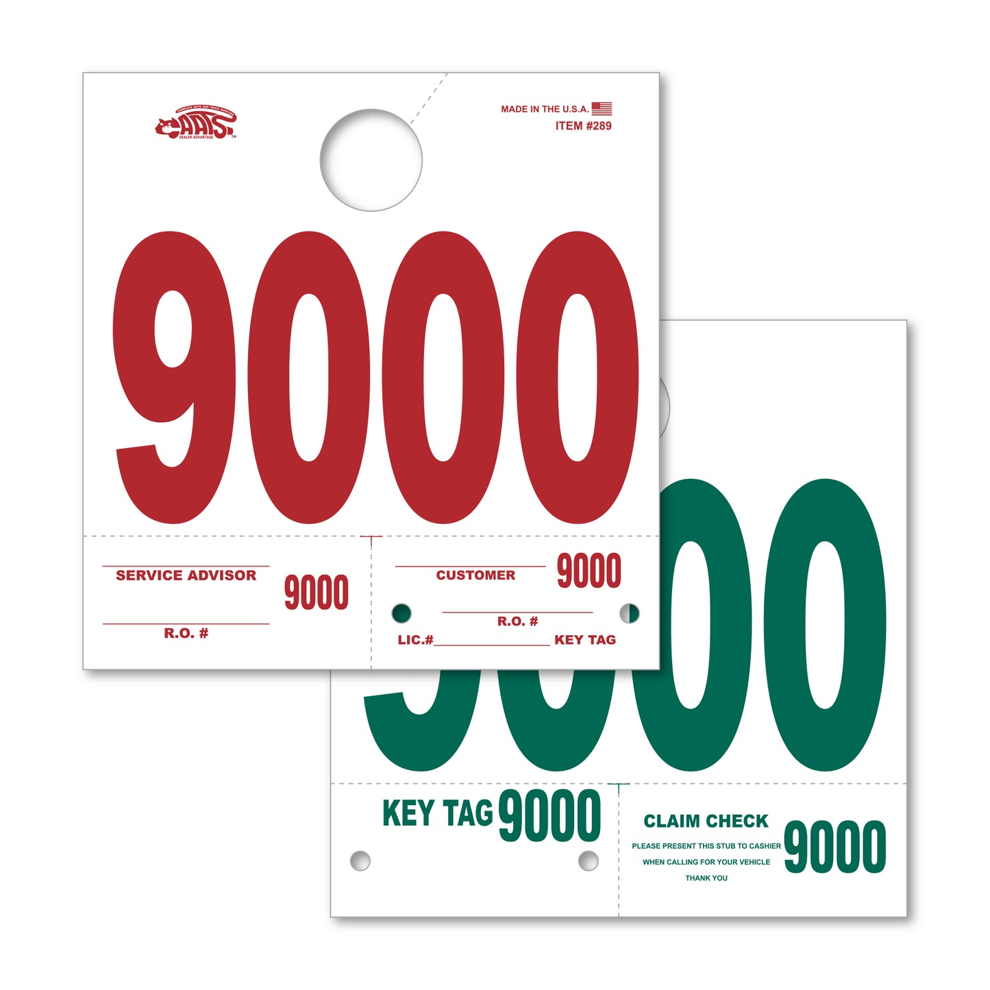 Heavy Stock Side Padded Colored Dispatch Numbers