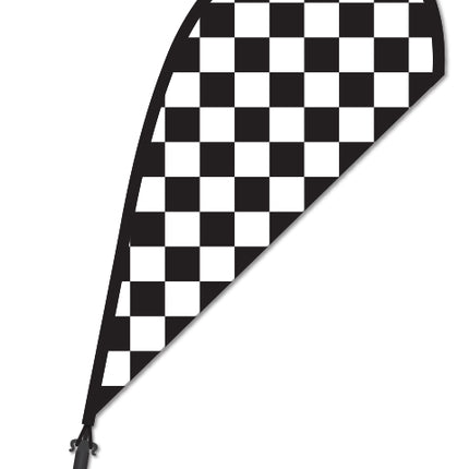 Clip On Paddle Flag - Black/ White checkered